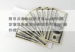 国家正规的证券交易app排行(国余额宝手机转出内证券交易APP排行榜)