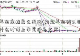 基金定投怎么退出(指数基金科创板什么时候上市定投怎么买)