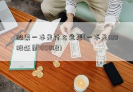 股票一手是什么意思(一手是100股还是1000股)