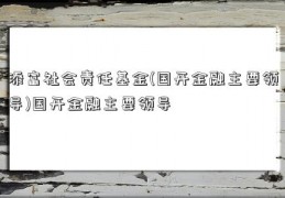 添富社会责任基金(国开金融主要领导)国开金融主要领导