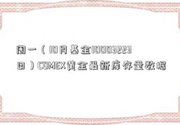 周一（10月基金10003223日）COMEX黄金最新库存量数据