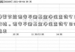 神雾节能诺安平衡基金净值查询今日价格。诺安平衡基金净值查询今日价格表