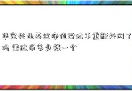 华宝兴业基金净值雷达币重新开网了吗 雷达币多少钱一个