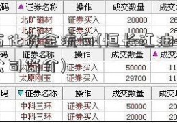 恒力石化资金流向(恒长江油开户力石化公司简介)