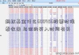 蚂蚁基金什么600456股票时候看收益 与你的买入时间有关