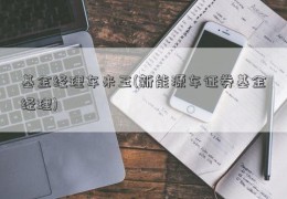 基金经理车来玉(新能源车证券基金经理)