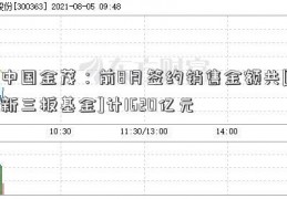 中国金茂：前8月签约销售金额共[新三板基金]计1620亿元