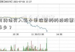 可转债买入最小单位荣科科技股票是多少？