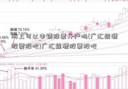 网上可以申请股票开户吗(广汇能源股票股吧)广汇能源股票股吧