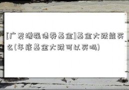 [广发增强债券基金]基金大跌能买么(年底基金大跌可以买吗)