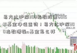 易方达沪深300指数股票601518基金净值查询！易方达沪深300指数增强a基金怎么样