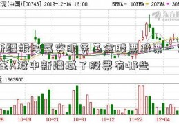 新疆板块嘉实服务基金股票股票一览.在A股中新疆域了股票有哪些