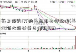 每日限购1万的基金都有哪些呢(基金新大新材单日限购100)