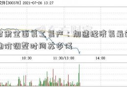 甘肃全面复工复产：加速经济复最新油价调整时间苏步伐