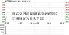 浙江交科股票(浙江交科股601607股票票为什么下跌)