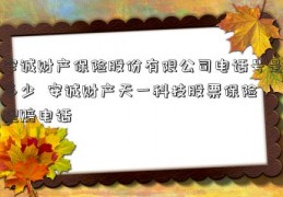 安诚财产保险股份有限公司电话号是多少  安诚财产天一科技股票保险理赔电话