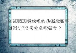 创600990资金流向业板股票市值纸于5亿有什么股票号？