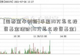 [国泰金牛创新]手里30万怎么投资基金理财(10万怎么投资基金)