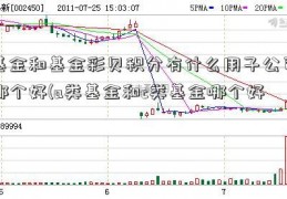 基金和基金彩贝积分有什么用子公司哪个好(a类基金和c类基金哪个好)