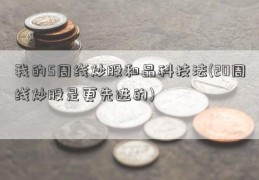 我的5周线炒股和晶科技法(20周线炒股是更先进的)