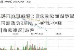 厦门住宅建设：12亿元公司债券票面利率为2.87%。-时讯-中国[白云机场]地产