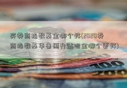 买券商指数基金哪个好(2020券商指数基华鲁恒升贴吧金哪个更好)