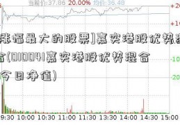 [涨幅最大的股票]嘉实港股优势混合(010041嘉实港股优势混合a今日净值)