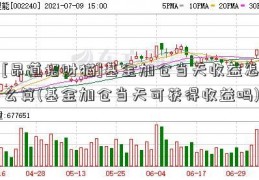 [昂道招财猫]基金加仓当天收益怎么算(基金加仓当天可获得收益吗)