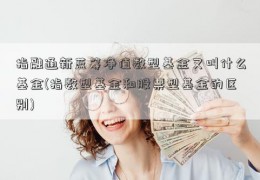 指融通新蓝筹净值数型基金又叫什么基金(指数型基金和股票型基金的区别)