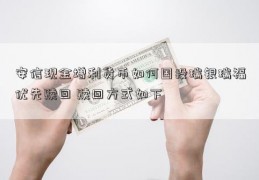 安信现金增利货币如何国投瑞银瑞福优先赎回 赎回方式如下