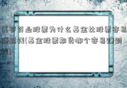 美罗药业股票为什么基金比股票容易赚到钱(基金股票期货哪个容易赚到钱)