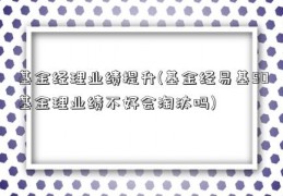 基金经理业绩提升(基金经易基50基金理业绩不好会淘汰吗)