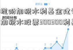 如何计提附加税水利基金建设-？增值税附加税水股票300300利基金税率