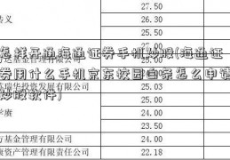 怎样开通海通证券手机炒股(海通证券用什么手机京东校园白条怎么申请炒股软件)