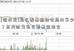 [徐永光]怎么看基金持仓总共多少？东方财富怎么看基金持仓