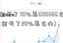 基金亏了70%怎600366么办(基金亏了20%怎么办)