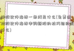 炒股软件指标一条线是什么(免费送炒股软件指标申购新股的技巧目的是什么)