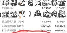 通000869股票达信两融资金主力进出指标公式！通达信融资融券指标