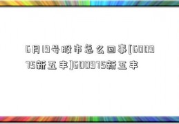 6月19号股市怎么回事[600975新五丰]600975新五丰