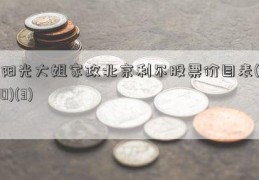 阳光大姐家政北京利尔股票价目表(0)(3)