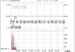 [今日黄金价格查询]大仓消费基金有哪些