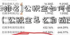 [网贷123排名]公积金如何自动还房贷（公积金怎么自动还房贷）