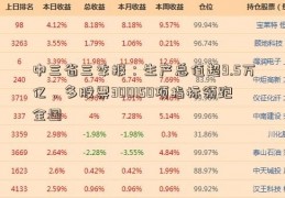 中三省三季报：生产总值超9.5万亿，多股票300150项指标领跑全国