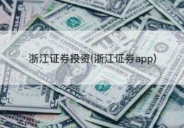 浙江证券投资(浙江证券app)