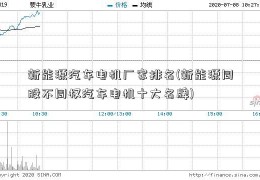 新能源汽车电机厂家排名(新能源同股不同权汽车电机十大名牌)