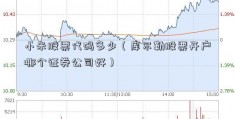 小米股票代码多少（库尔勒股票开户哪个证券公司好）