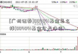 [广州证券]004041基金怎么样(004041基金今天净值)