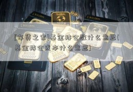 [车贷之家]基金持仓数什么意思(基金持仓成本什么意思)