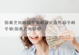 锋尚文化股票今日股票大盘行情千股千评;锋尚文化新股