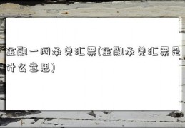 金融一网承兑汇票(金融承兑汇票是什么意思)